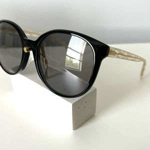 Max Mara Twist Sunglass Black and gold. New! 56-19-145